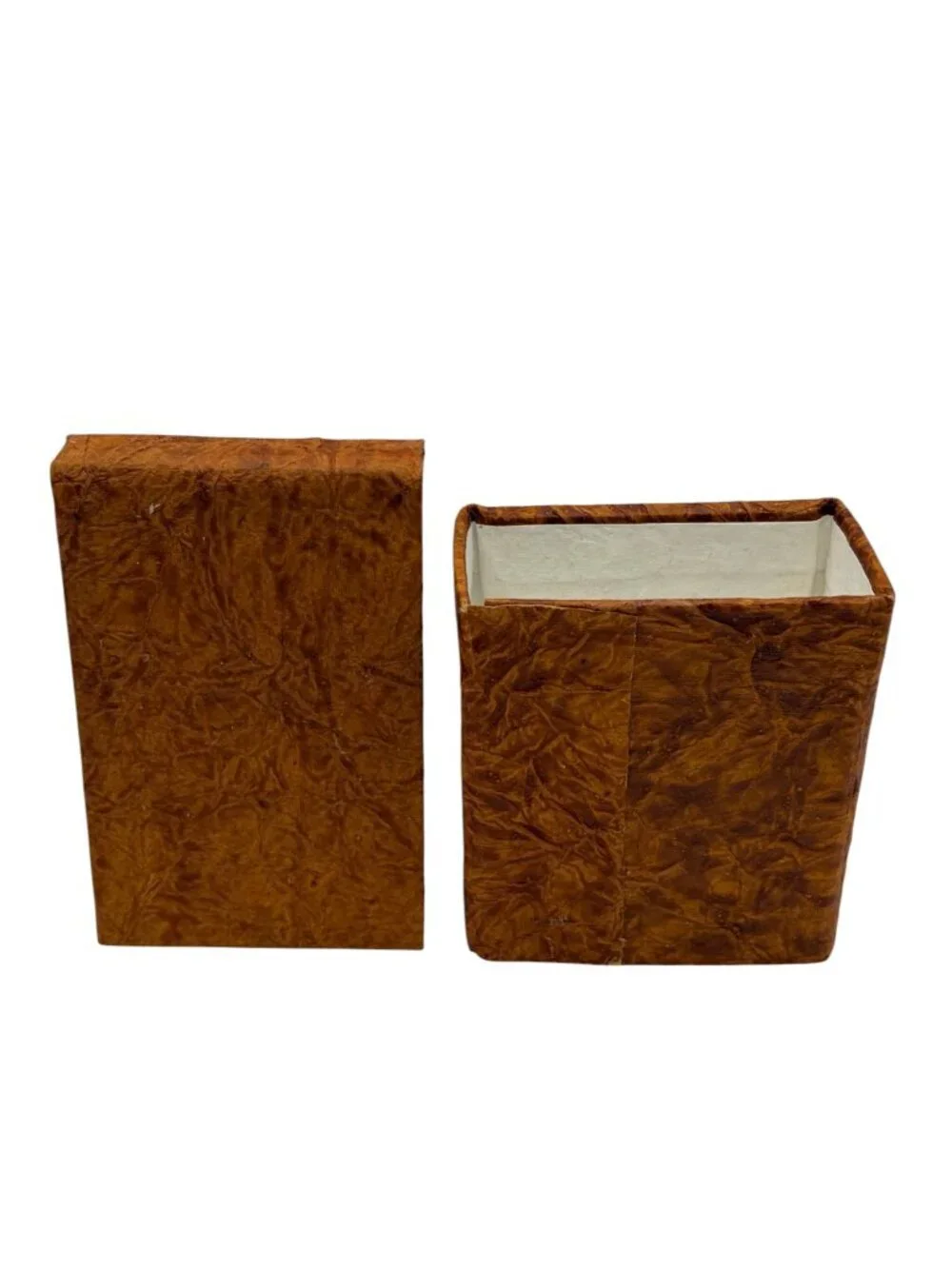 Handmade Rajasthan India Papier Mâché Pen Holder & Decorative Book Box Set Boho